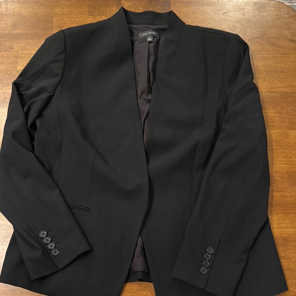 Ann Taylor collarless Classic Black Blazer